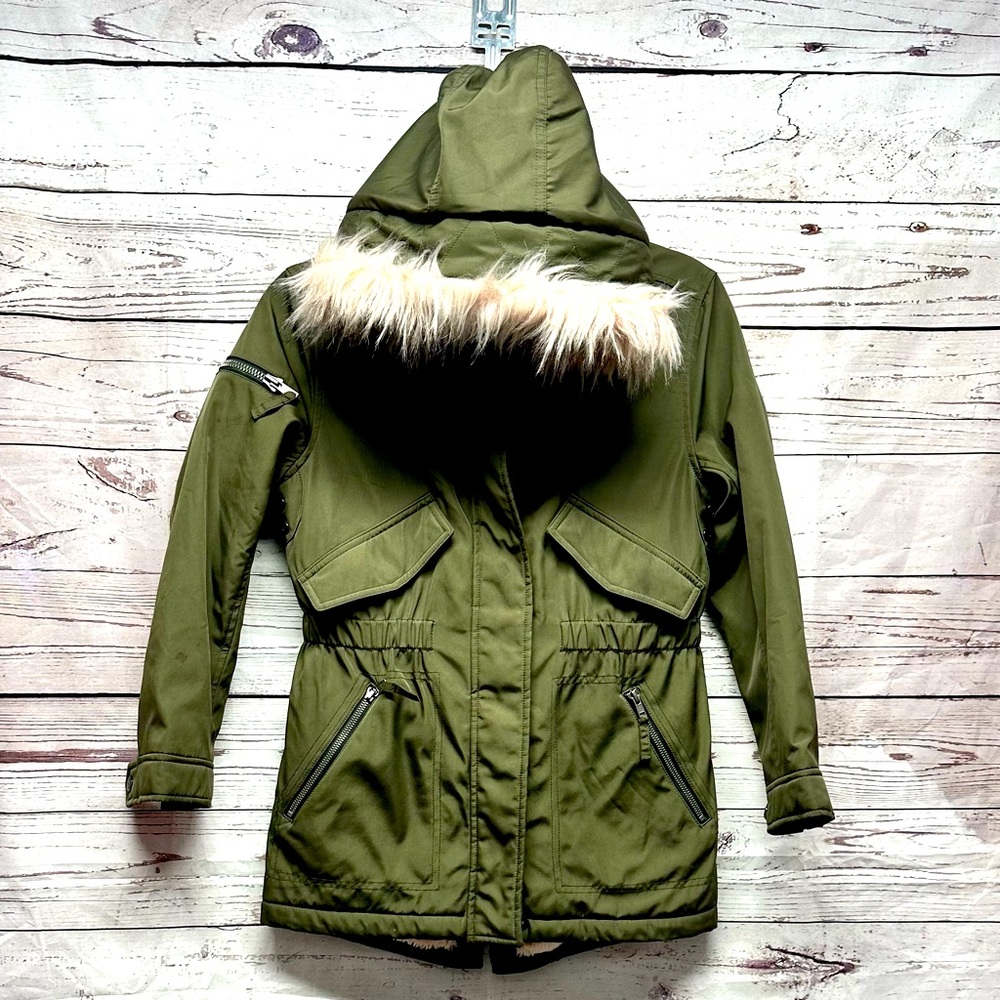 S13 Hooded Green Parka Size 12